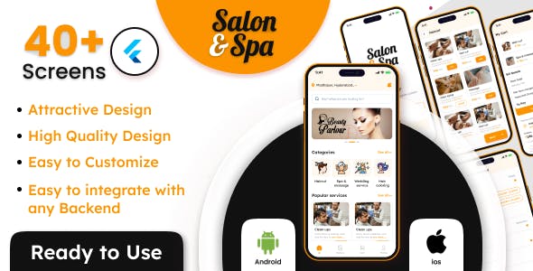 Spa and Salon Flutter UI Template Kit