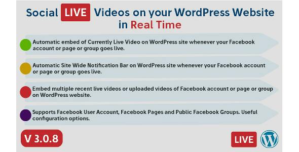 Social Live Video Auto Embed for WordPress